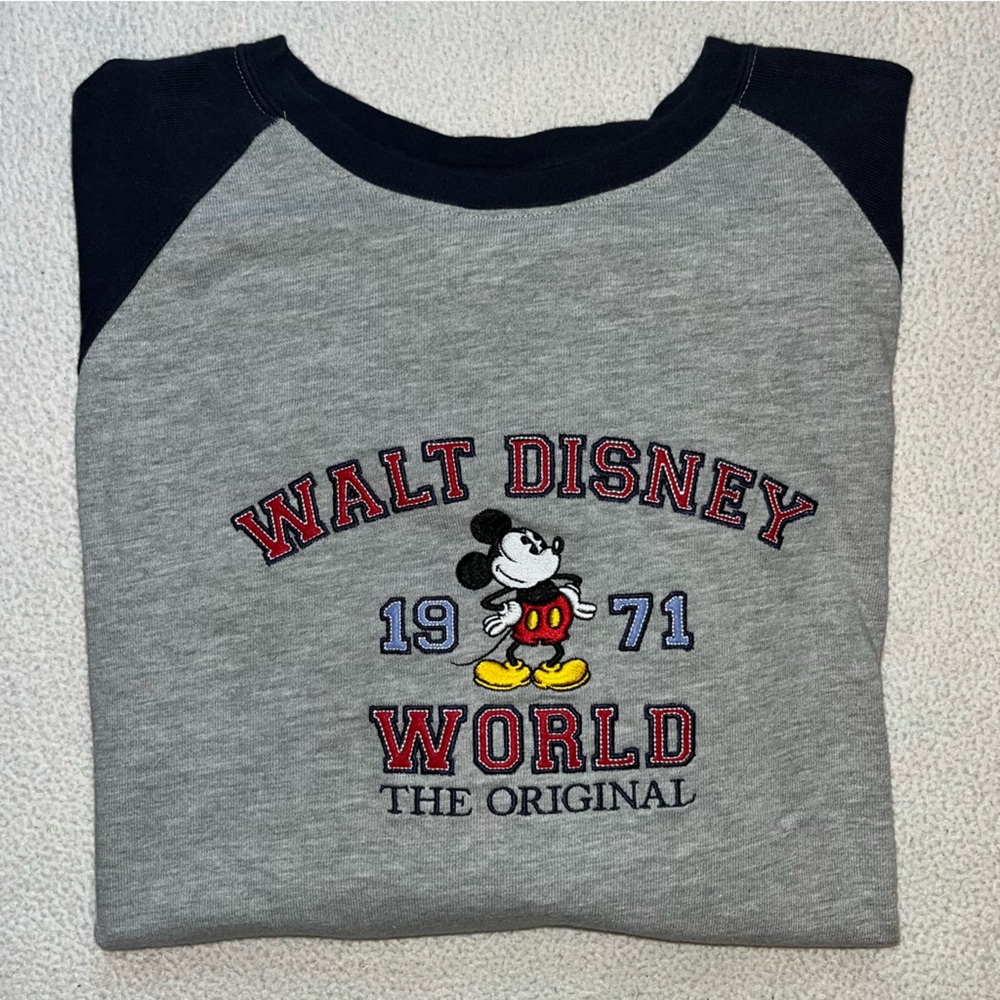 Disney Gray and Black Mickey Mouse Sweatshirt
